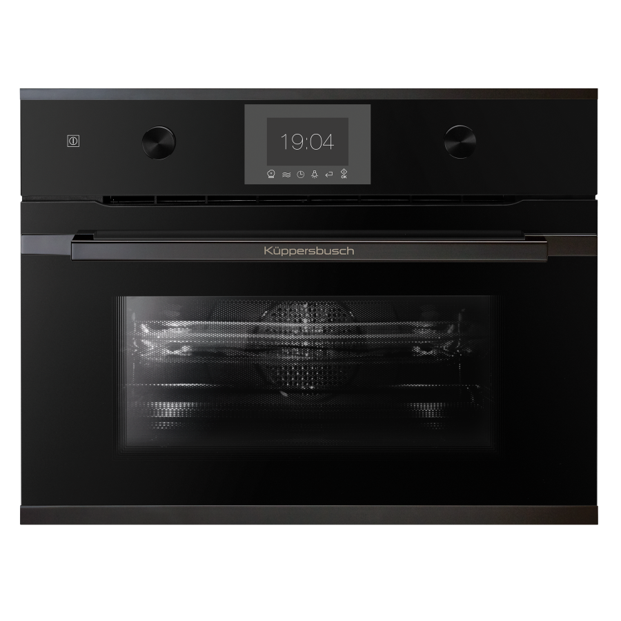 Компактный духовой шкаф с микроволнами Black Chrome Фабрика KUPPERSBUSCH CBM 6350.0 S2 
