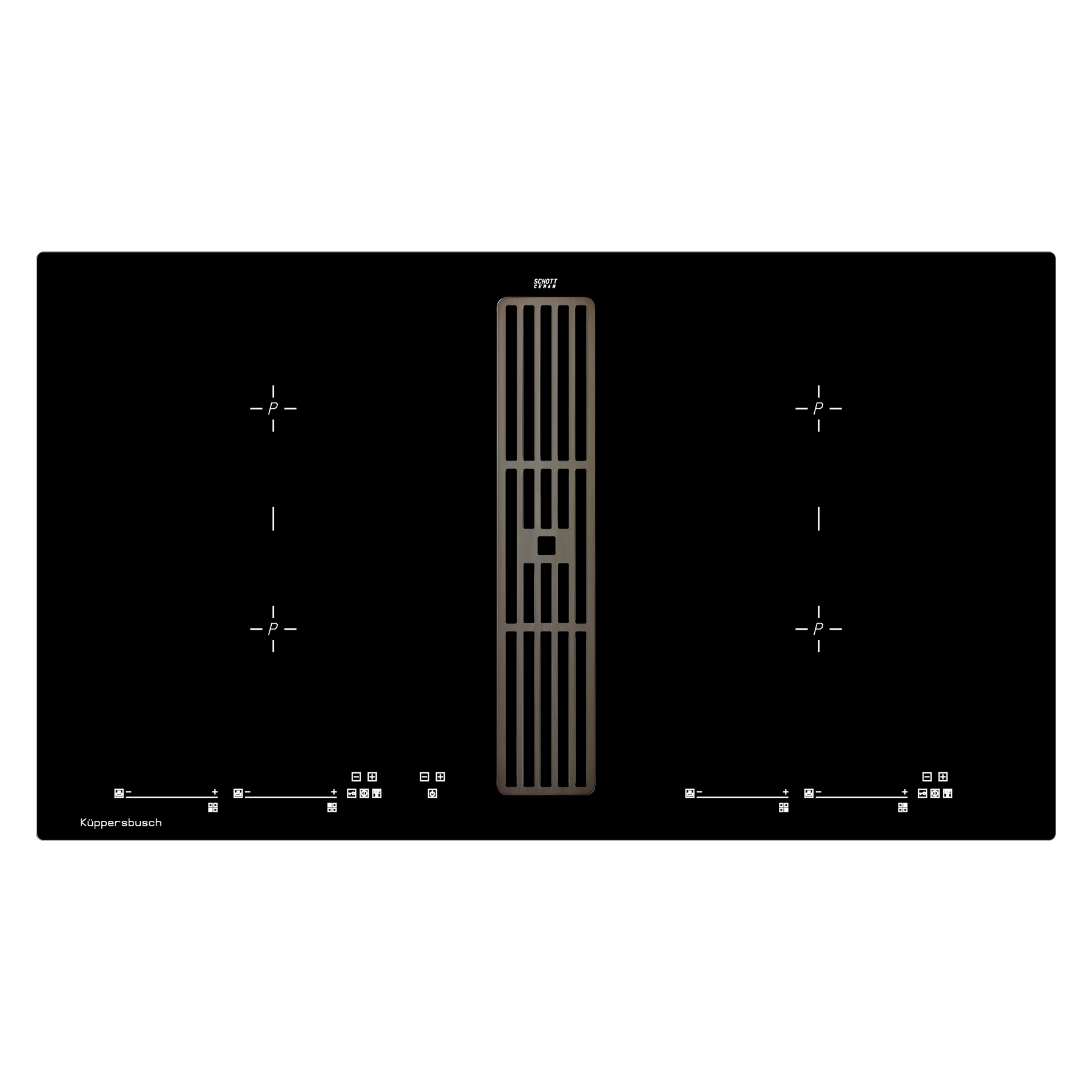 Индукционная варочная панель с вытяжкой   Фабрика KUPPERSBUSCH KMI 9800.0 SR Black Chrome 